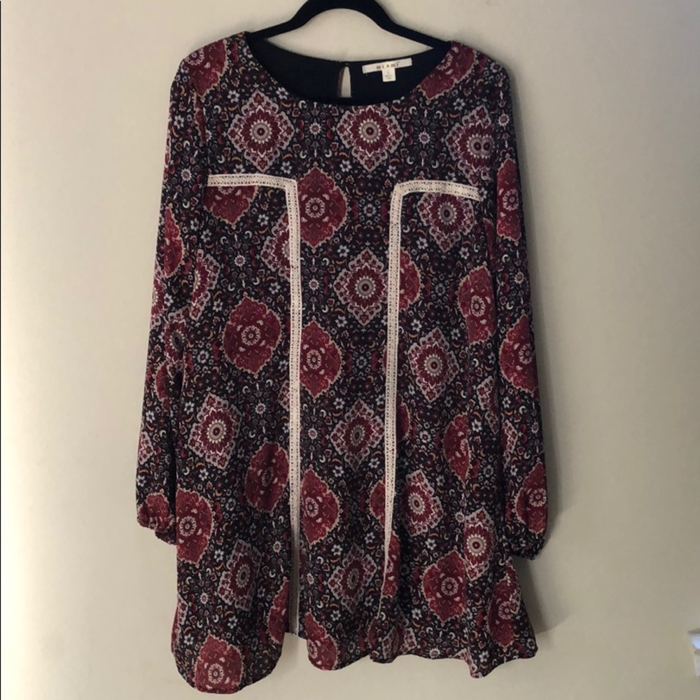 Cute Floral Long Sleeve Dress